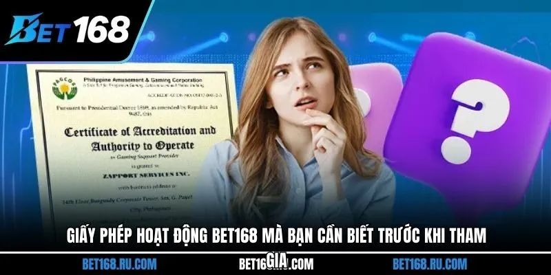 Giấy phép hoạt động Bet168